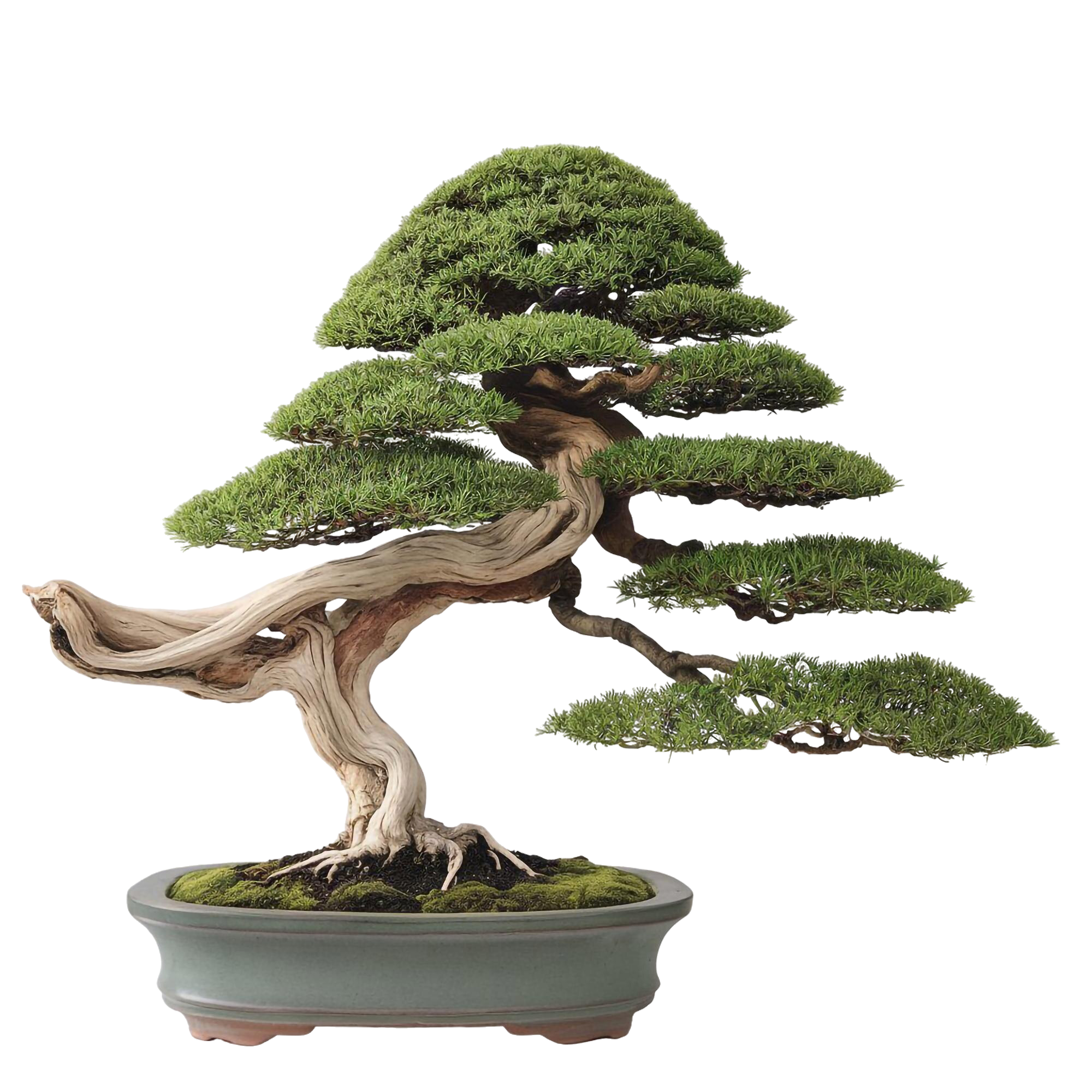 bonsai tree teal pot